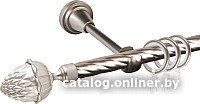 Карниз для штор АС ФОРОС Grace D16K + наконечники Шишка (2м, сатин)