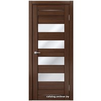 Межкомнатная дверь MDF-Techno Dominika 106 80x200 (орех вела, стекло лакобель черный) в Бресте