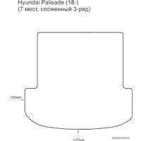 Коврик для багажника Alicosta Hyundai Palisade 18- 7м, слож. 3-ряд (багажник, ЭВА ромб, черн.)