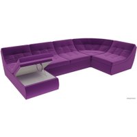П-образный диван Лига диванов Холидей 101856 (фиолетовый)
