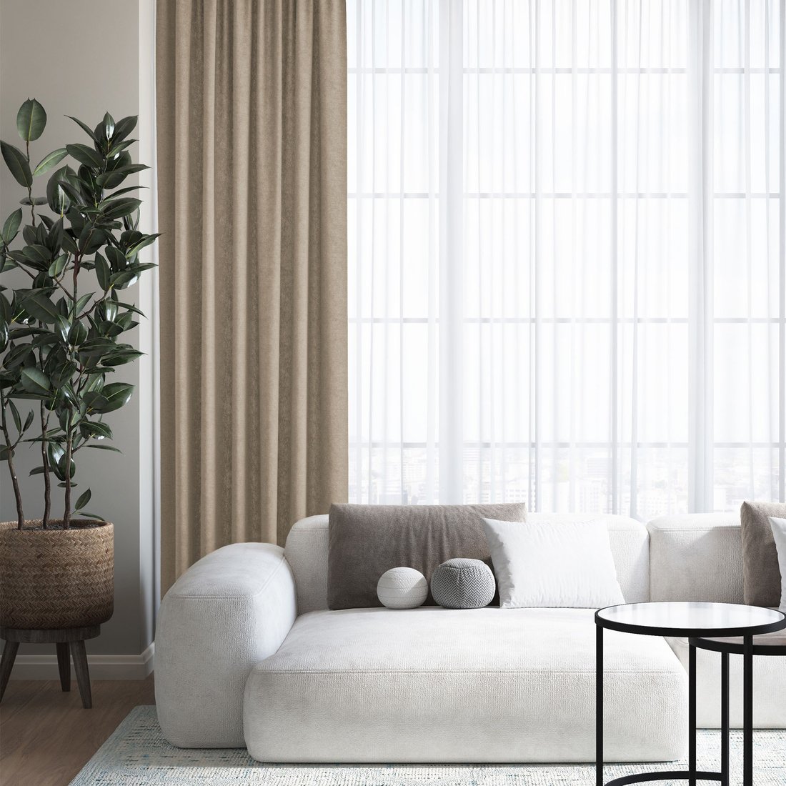 

Штора Волшебная ночь Канвас 200x290 930777 (тауп)