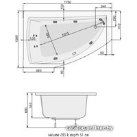 Ванна Poolspa Aquamarina 175x100 L Smart 2+ PHAI310ST2C1960