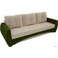 Диван Лига диванов Сатурн 101024 (микровельвет, бежевый/зеленый)