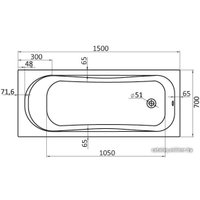 Ванна Santek Тенерифе 150x70 без гидромассажа [WH302213]