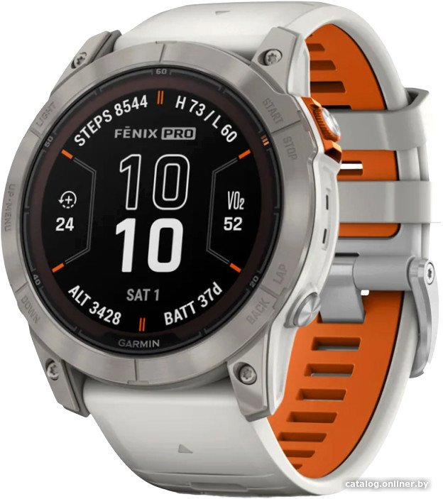 Умные часы Garmin Fenix 7X Pro Sapphire Solar (титан/оранжевый)