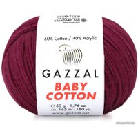 Пряжа для вязания Gazzal Baby cotton 3424 50 г 165 м (бордовый)