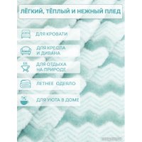 Плед Tex Republic Absolute Зигзаг двухцветный Flannel 200x220 92577 (бирюзовый) в Солигорске