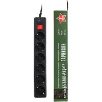 Сетевой фильтр Гарнизон 6 розеток, черный, 5 м (EHB-15-5.0М)