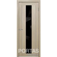 Межкомнатная дверь Portas S25 70x200 (лиственница крем, стекло lacobel черный лак)