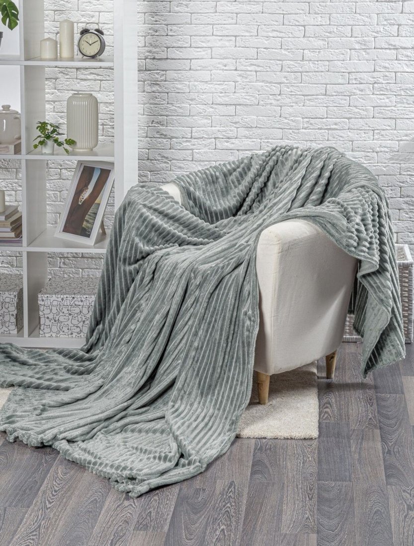 

Плед BranDom Полоска 200х220 22-2200 (серый)