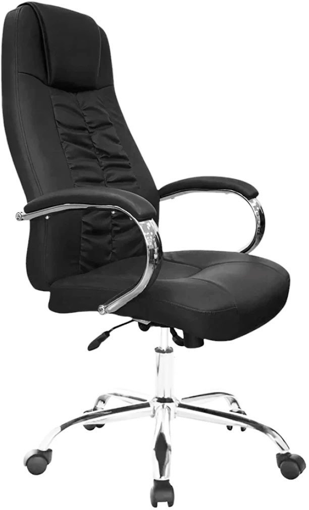 Офисное кресло SitUp Roger Chrome (экокожа Black)