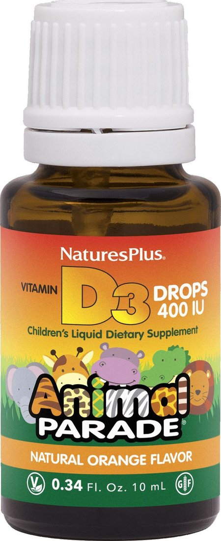 Витамин NaturesPlus Animal Parade Vitamin D3 400 IU Liquid Drops (10 мл)