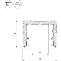 Алюминиевый профиль Arlight SL-SLIM-H13M-2500 ANOD+OPAL 025869