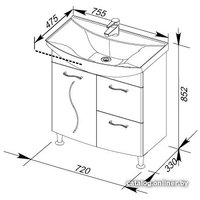  Aquanet Тумба под умывальник Моника 75 (белый)