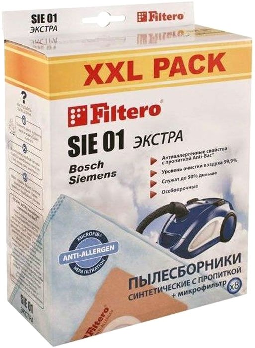 

Комплект одноразовых мешков Filtero SIE 01 XXL Экстра (8 шт)
