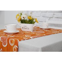 Дорожка на стол Loon Амур негатив 135x45 (оранжевый)