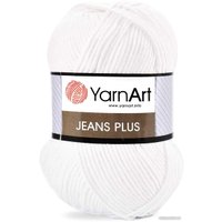 Пряжа для вязания Yarnart Jeans Plus 62 100 г 160 м (белый)