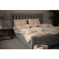 Семейный комплект постельного белья Samsara Дуэт семейный Сат300-2/160/5070 (сатин, бежевый, простыня на резинке)