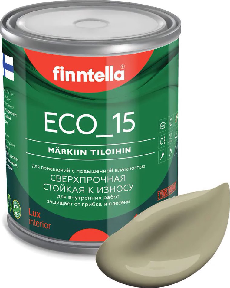 

Краска Finntella Eco 15 Wai F-10-1-1-FL023 0.9 л (серо-зеленый)