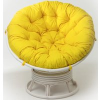 Кресло Calamus Rotan Papasan 23/01B (белый/желтый)