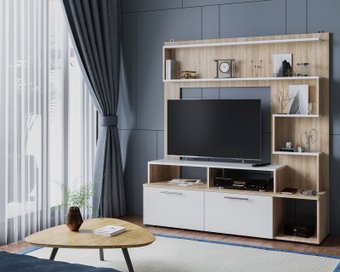 Стенка Мебель-АРС Юджи (дуб сонома/белый)