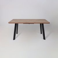 Кухонный стол Мамадома Leon lux radial-180 раздвижной 180-240х95 (дуб веллингтон/черный)