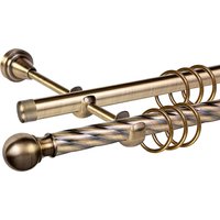 Карниз для штор АС ФОРОС Grace D19К/19Г + наконечники Шар Стюард (2.4м, антик) в Пинске