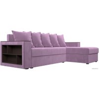 Угловой диван Лига диванов Дубай лайт правый 114167 (микровельвет сиреневый)