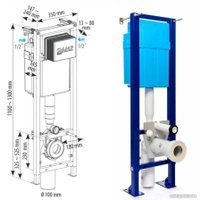 Инсталляция для унитаза SIAMP Bcu Ingenio с панелью Sphere (матовый хром)