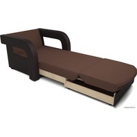 Кресло-кровать Мебель-АРС Кармен-2 (рогожка/экокожа, шоколад/коричневый)
