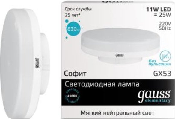 

Светодиодная лампочка Gauss LED Elementary GX53 11 Вт 4100 K