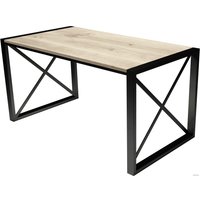 Кухонный стол Buro7 Лофт 150 (классика, дуб беленый/черный)