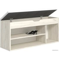 Банкетка Кимер Лаки Тип 3 (дуб крафт белый/кожзам белый)