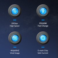 Кабель Orico CM32 USB Type-C - USB Type-C (2 м, черный)