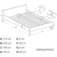 Кровать Halmar Percy 160x220 (серый)