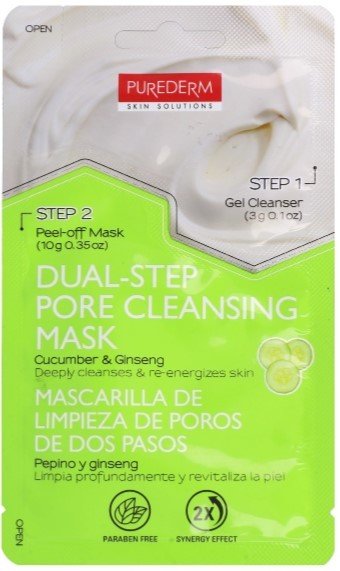 

Purederm Маска-пленка для лица Dual-Step Pore Cleansing Очищающая с огурцом и женьшенем (13 г)