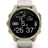 Умные часы Garmin Fenix 8 Sapphire 43мм (золотистый, дымчато-серый ремешок)