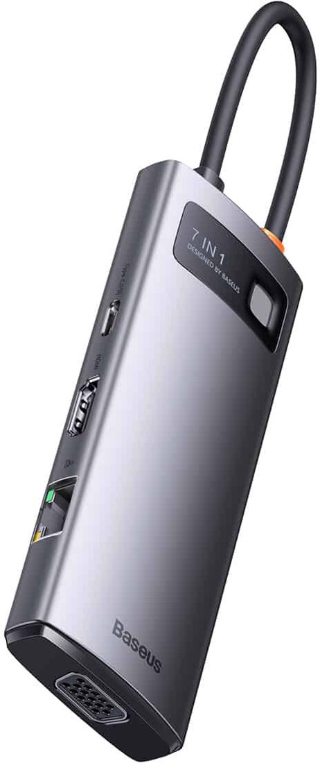 

Док-станция Baseus Metal Gleam Series 7-in-1 Multifunctional Type-C HUB Docking Station Gray WKWG040013