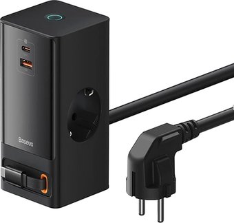 Baseus PowerCombo Digital PowerStrip 2AC+1U+1C+Retractable-C 65W PSLR000301 (черный)