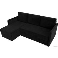 Угловой диван Лига диванов Слим левый (велюр черный)