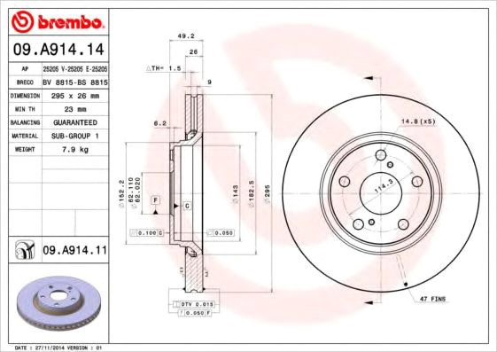 

Brembo 09A91414