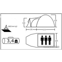 Треккинговая палатка Acamper Monsun 3 (небесно-голубой)
