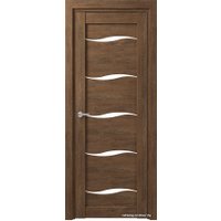 Межкомнатная дверь Юркас Deform D1 ДО 80x200 (дуб шале корица/lacobel белый лак)