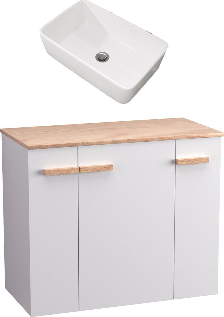 

Lauter Тумба под умывальник Adri 79 + 21674A (белый глянец)