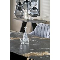 Кухонный стол Halmar Forum 180-260/90/76 (черный мрамор/черный)