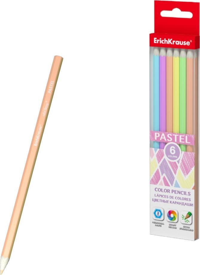 

Набор цветных карандашей Erich Krause Inspiration Pastel 56076 (6цв)