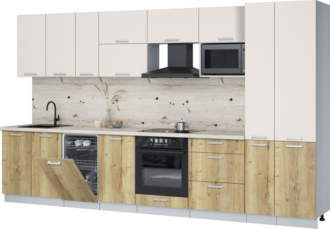 

Готовая кухня Интерлиния Мила Лайт 3.6-ПМ4 (персидский жемчуг/дуб золотой/бискайская сосна)