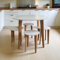 Обеденная группа Mio Tesoro Леванто (белый/дуб натуральный)