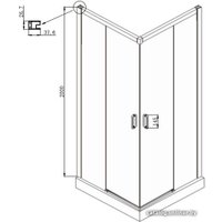 Душевой уголок Ambassador Queen Black 11011204 100х100