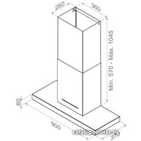 Кухонная вытяжка Pando P-812/90 Inox V.1050 ECO 009330